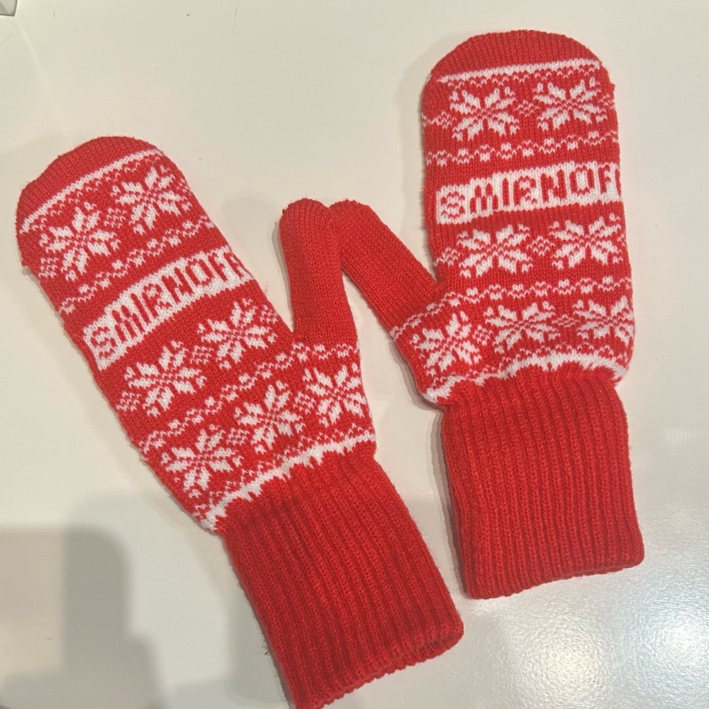 Smirnoff Festive Red and White Knit Mittens